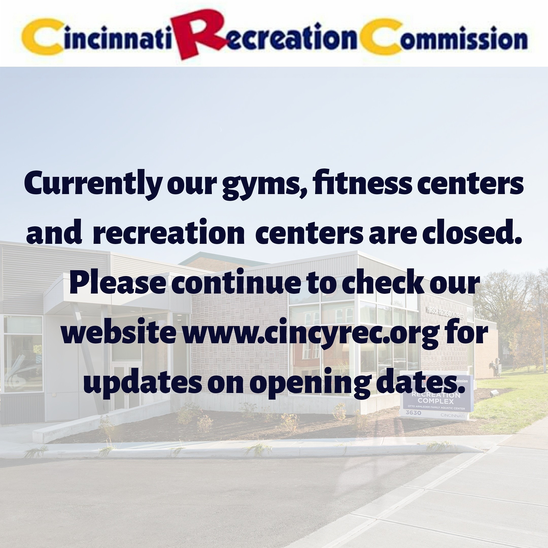 CRC Reopening Updates - Cincinnati Recreation Commission